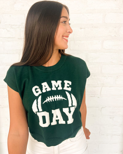Game Day Excitement Green Top