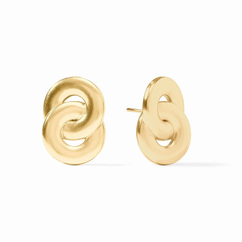 Julie Vos nfinity gold earring, gold knot earring, gold drop earring, 