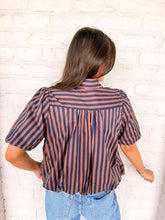 Load image into Gallery viewer, The Harper Navy Brown Top
