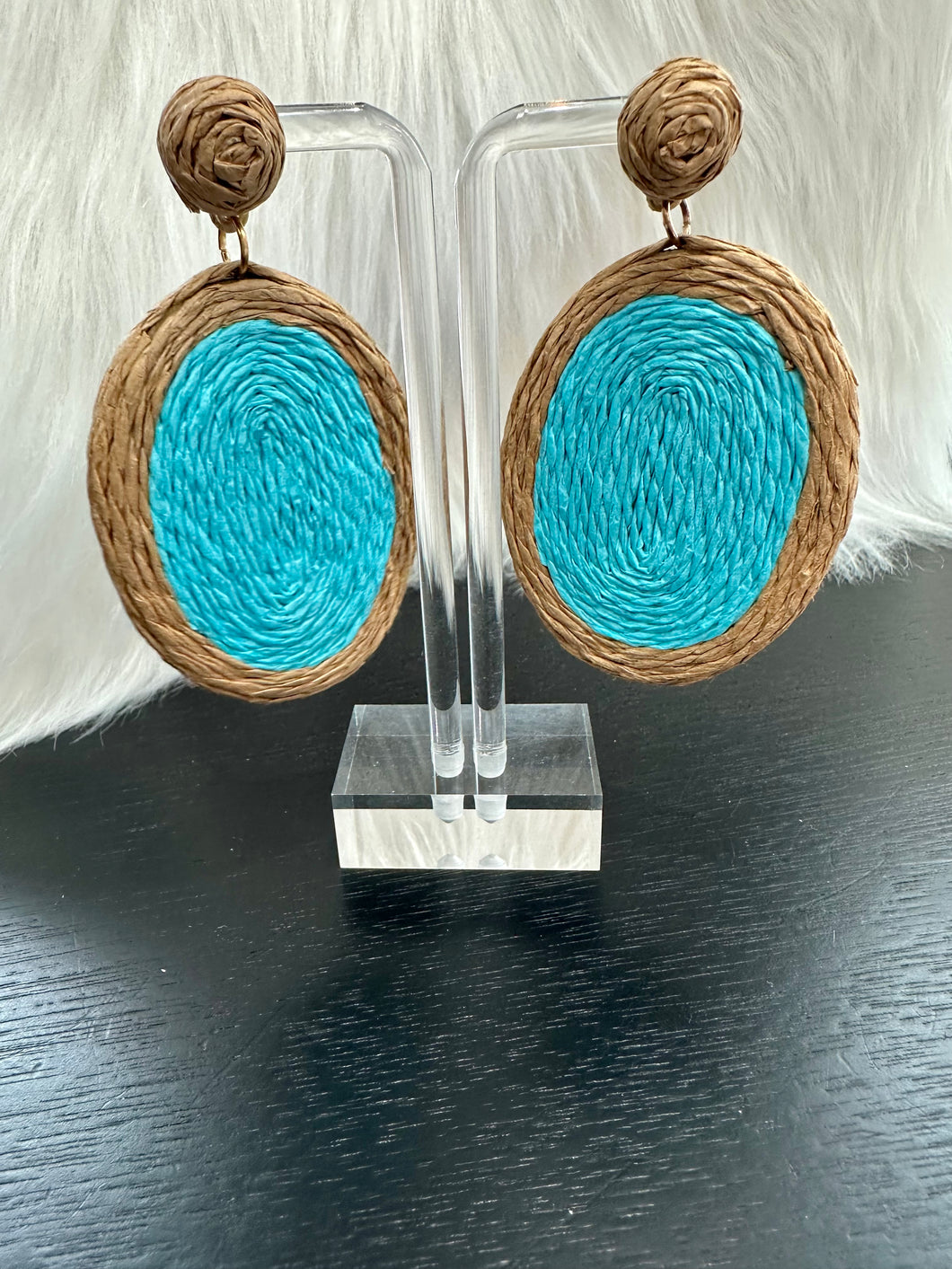 Raffia Oval Earring