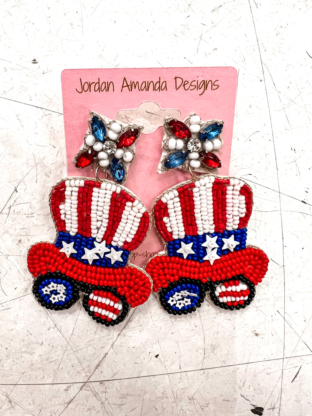 USA Hat Earrings