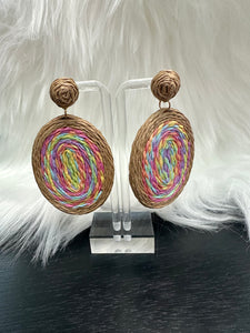 Raffia Oval Earring